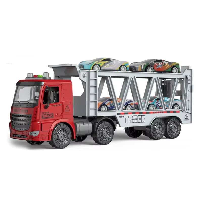 Caminhão Cegonha com Carrinhos - Pallet Truck - Luz e Som - 38 cm - Yes Toys em Oferta na Shopee