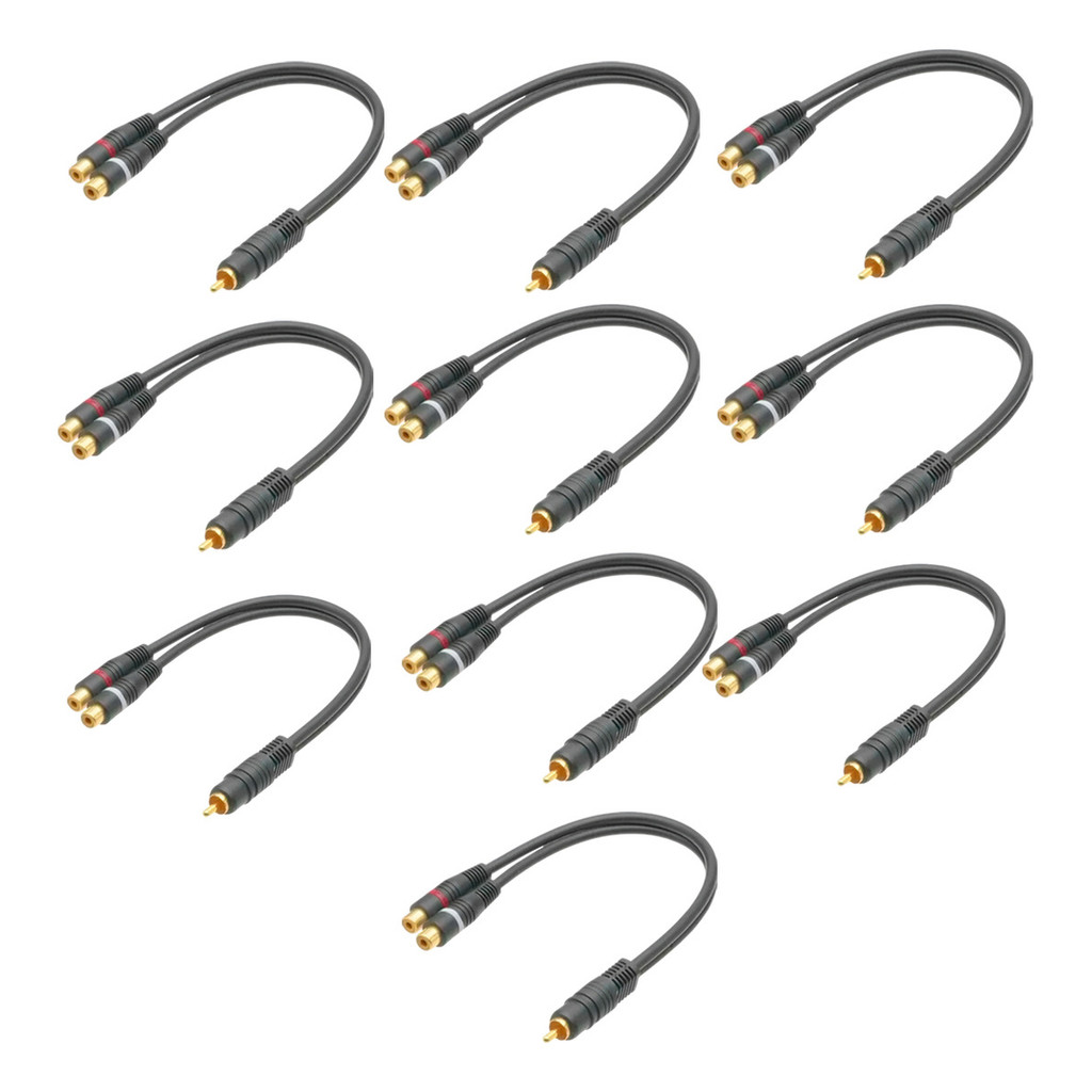 KIT 10 CABO Y RCA PRETO 2F 1M PERMAK OURO PARA SOM AUTOMOTIVO em Oferta na Shopee
