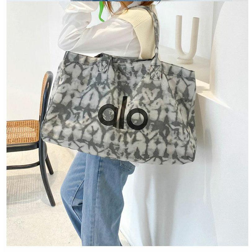 Alo yoga saco de ombro bolsa de lona portátil grande capacidade saco de compras esportes Fitness Unisex Universal