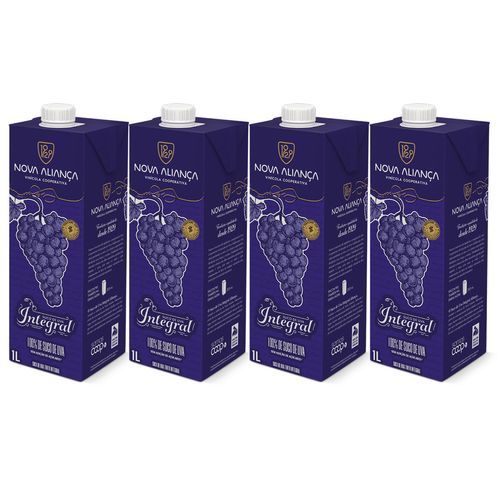 Kit 4 Unidades Nova Aliança Suco de Uva Integral 1Lt em Oferta na Shopee