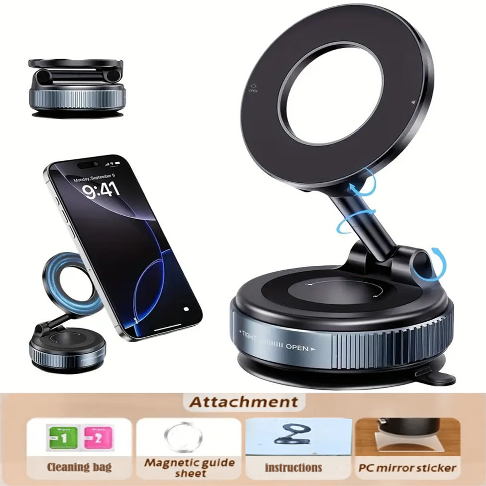 Suporte Magnético 360° Forte para Celular - Design Dobrável, Estável e Moderno - Uso em Carro, Mesa e Universal em Oferta na Shopee