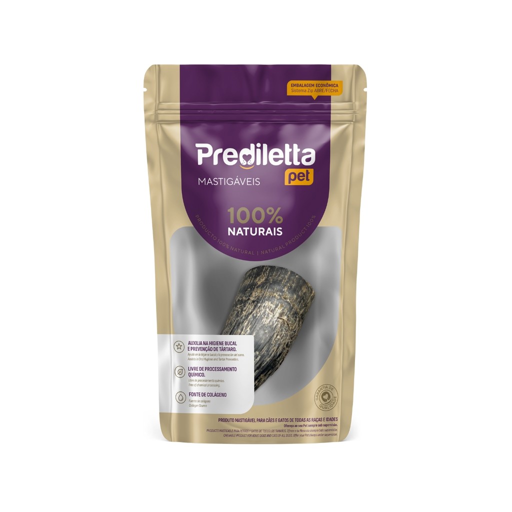 PETISCO NATURAL CHIFRE BOVINO P PARA CÃES PREDILETTA 1 UNIDADE SNACK PET MASTIGÁVEL NATURAL