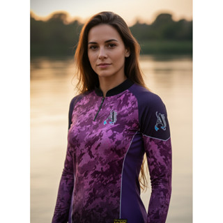 Camisa de Pesca Feminina UV50+ Camuflada Stealth Mirage em Oferta na Shopee
