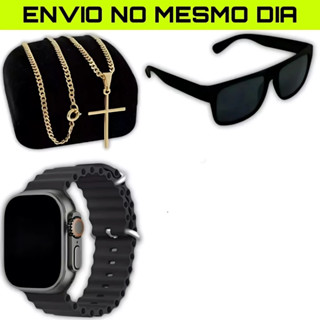 Kit Masculino Premium – Relógio LED + Óculos Estilo + Corrente Aço Inox Cruz em Oferta na Shopee