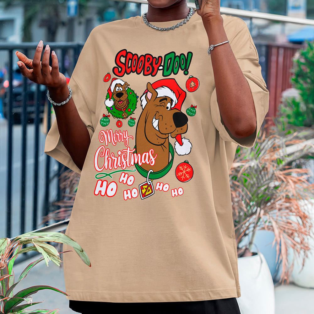 Camiseta Scooby Doo Papai Noel Merry Christmas Camisa Feminina Feliz Natal Blusa Algodão