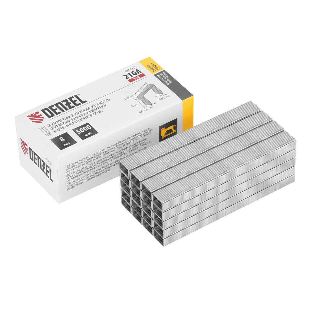 GRAMPOS  PARA GRAMPEADOR PNEUMATICO, 5000PCS// DENZEL em Oferta na Shopee