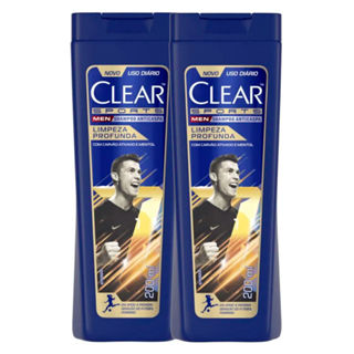 Kit 2 Shampoo Anticaspa Clear Men Sports Limpeza Profunda 200ml em Oferta na Shopee