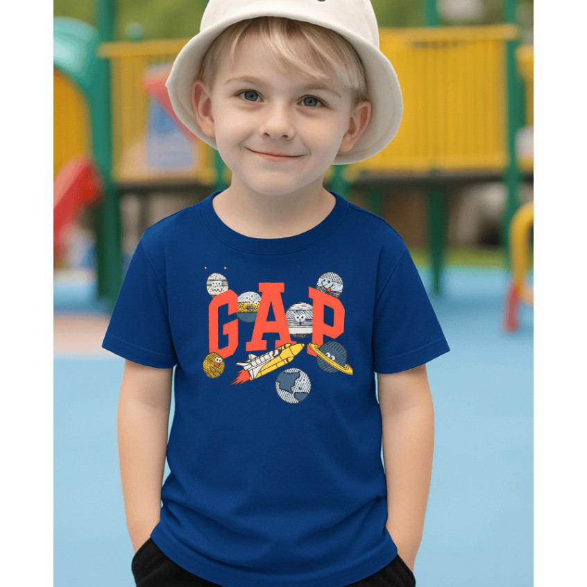 Camiseta - Blusa Infantil Juvenil, G.A.P Astronauta Unissex - Camisa em Algodão Estilosa em Alta Qualidade