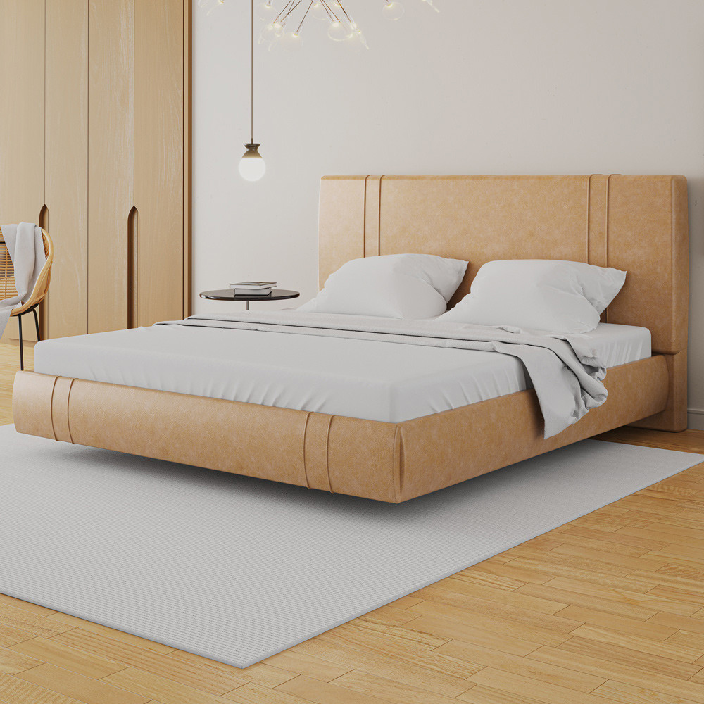 Cama King Flutuante Com Cabeceira 195cm Astra W01 Couríssimo Fendi - Lyam Decor