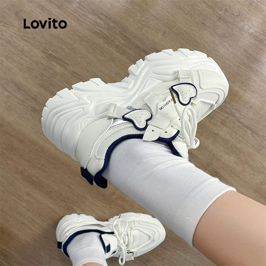 Detalhes do Lovito Tênis Casuais de Novo Estilo para Mulheres LFA100104