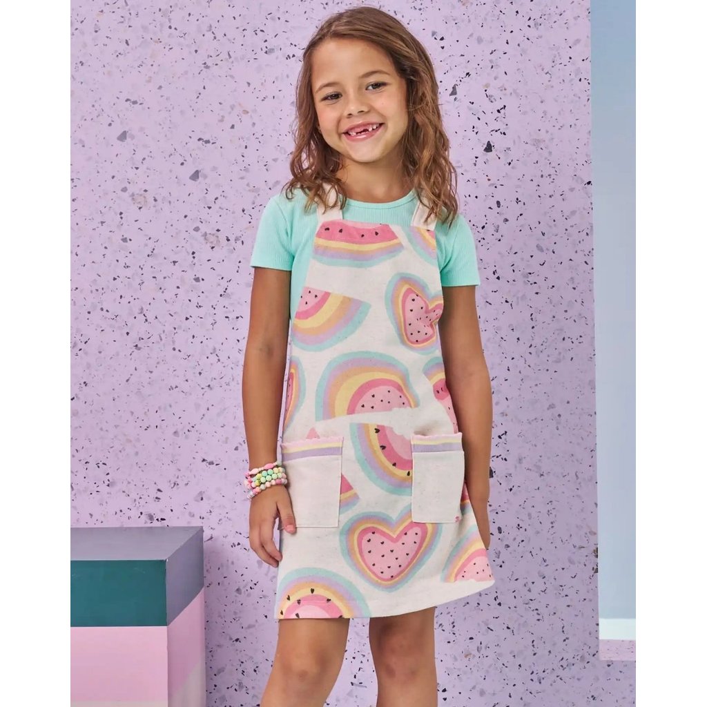Conjunto Kukiê Blusa e Salopete Melancia Infantil Feminino de Verão  87302