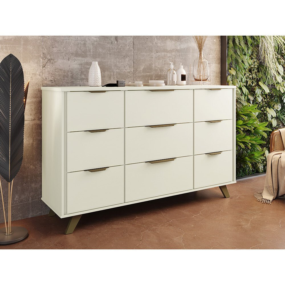 Cômoda Europa Olimpia 100 em MDF 9 Gavetas Moveis Europa