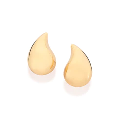 Brinco gota abaulada banhado a ouro 18k Rommanel Original