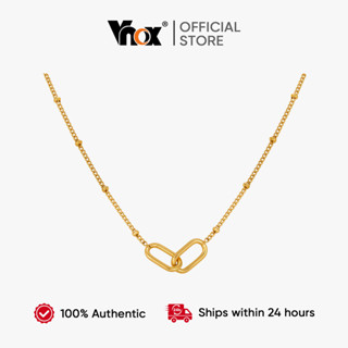 Vnox Gold Stainless Steel Double Ring Couple Necklace for Women Girl,Non-fade Eternity Beaded Necklaces em Oferta na Shopee