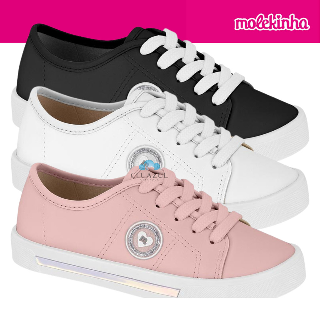 Tênis Molekinha Infantil Menina Casual Conforto Glitter Original em Oferta na Shopee