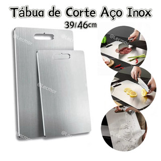 Tábua 29/39/46cm de Corte Aço Inox Antibacteriana Não Cria Mofo e Não Pega Cheiro Para Carne e Legumes