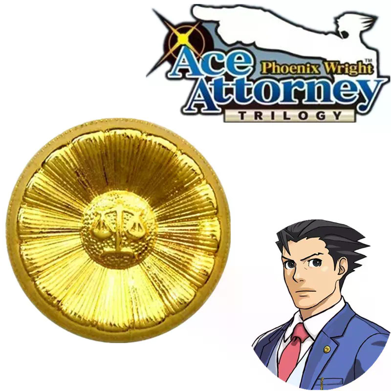 Anime Jogo Ace Attorney Cosplay Phoenix Wright Athena Cykes Emblema Dos Desenhos Animados Liga Legal Broche Pino Roupas