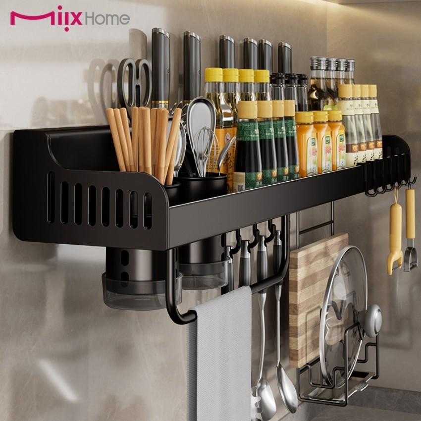 Prateleira Cozinha Multiuso Alumínio 50CM - Suporte Temperos e Facas em Oferta na Shopee