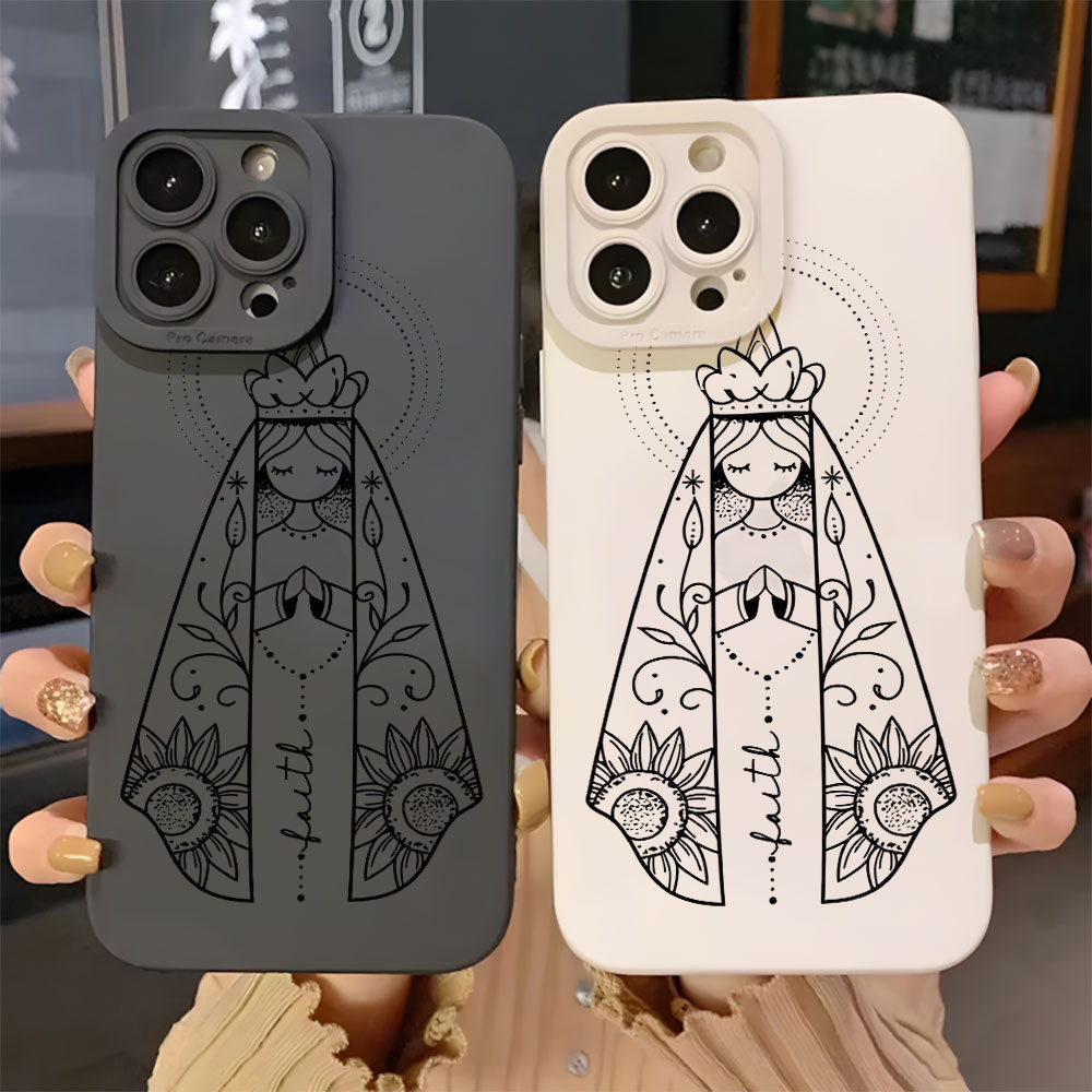 Capa Capinha Para iPhone 17 Air 16 15 14 Plus Pro Max Silicon Fosco Proteção De Lente Anti-Impacto Nossa Senhora em Oferta na Shopee