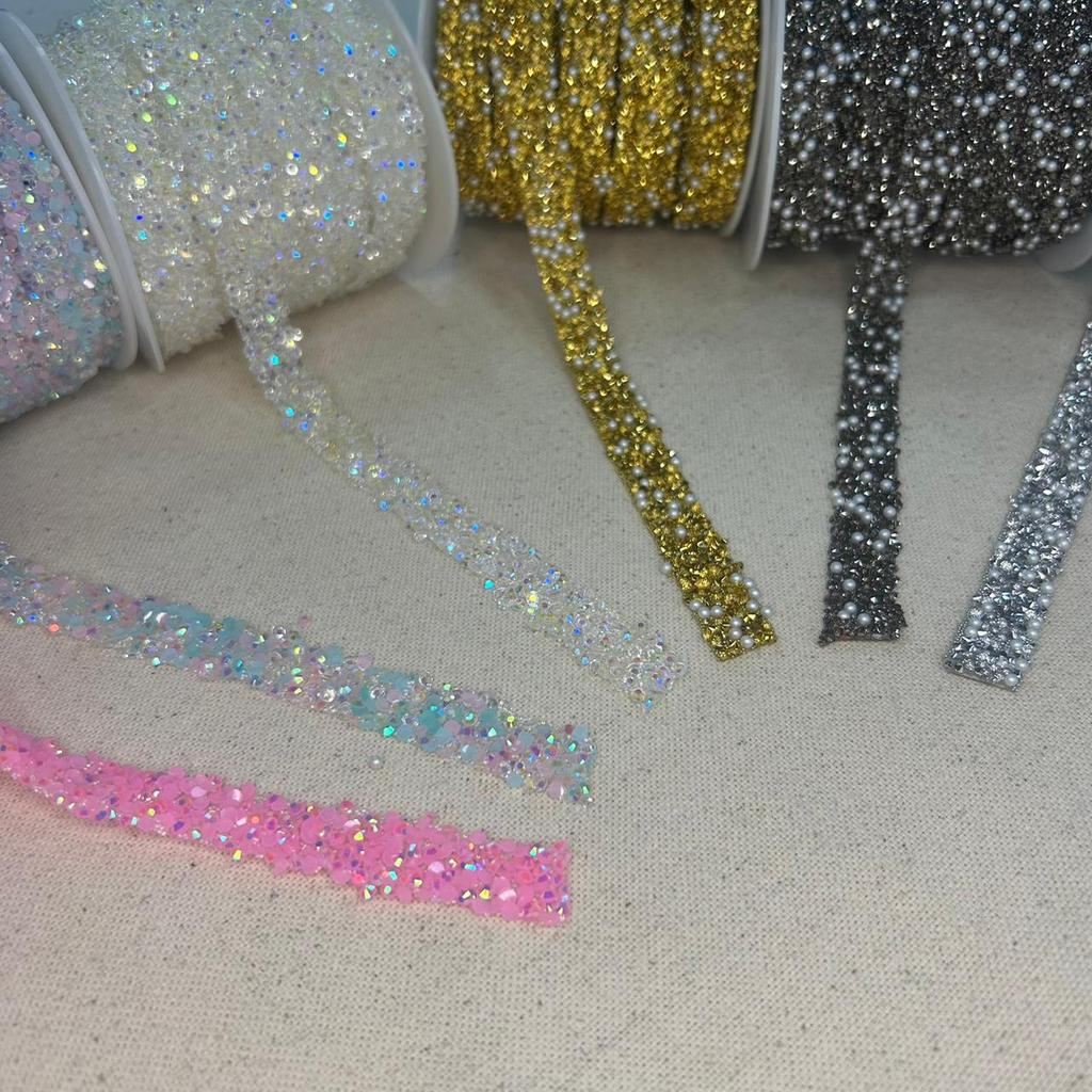 1 ou 3 Metros Fita Strass Adesiva Cinto Pedras Vestido Festa