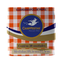 Guardanapo Crepado Xadrez 50 unidades 20x23cm - CampFestas - Rizzo