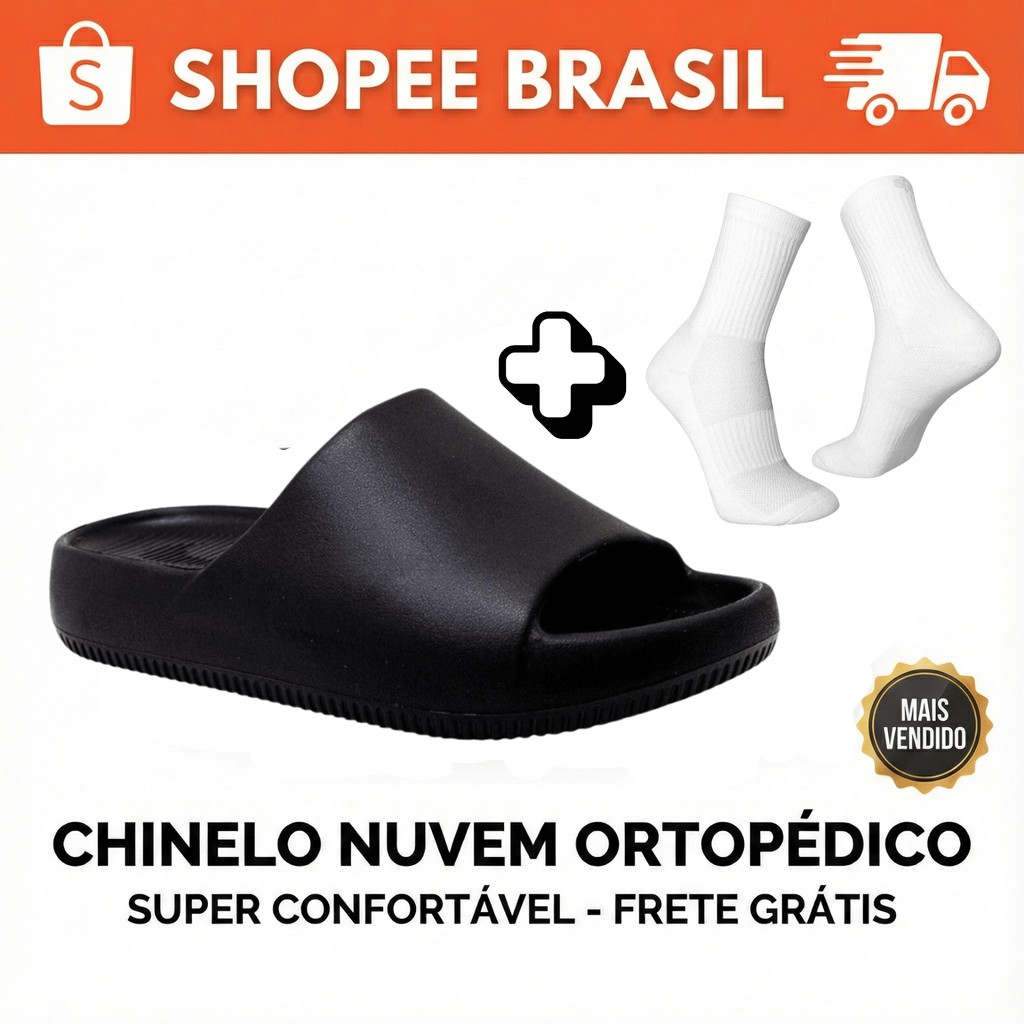 Chinelo Masculino Slide Nuvem Naik em Oferta na Shopee