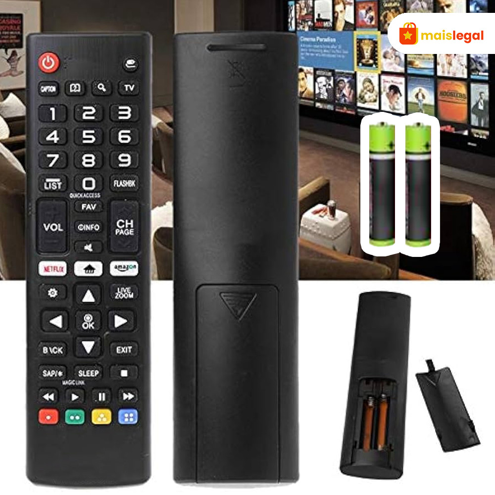 Controle KIT 1 KIT 2 / Uma com bateria Duas com baterias para TV LG Smart 4K LED LCD 24 a 65 polegadas