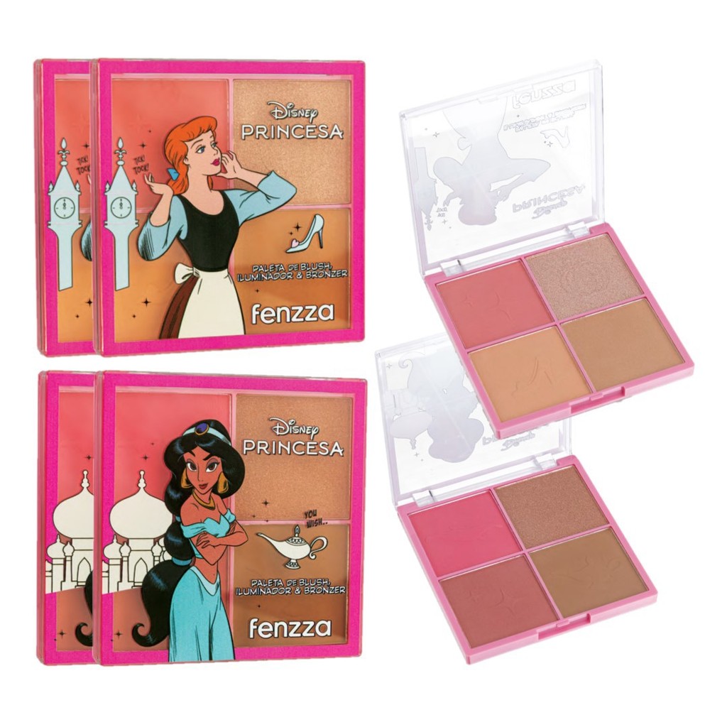 Fenzza - Paleta Blush Iluminador Contorno DIS128 - 06 Und