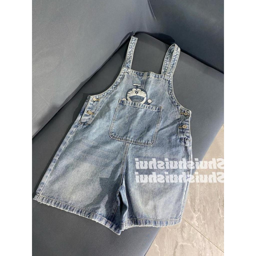 Além de gordura plus Size 1-150kg dos desenhos animados bordado macacão jeans gordura mm solto mais magro olhar calças d