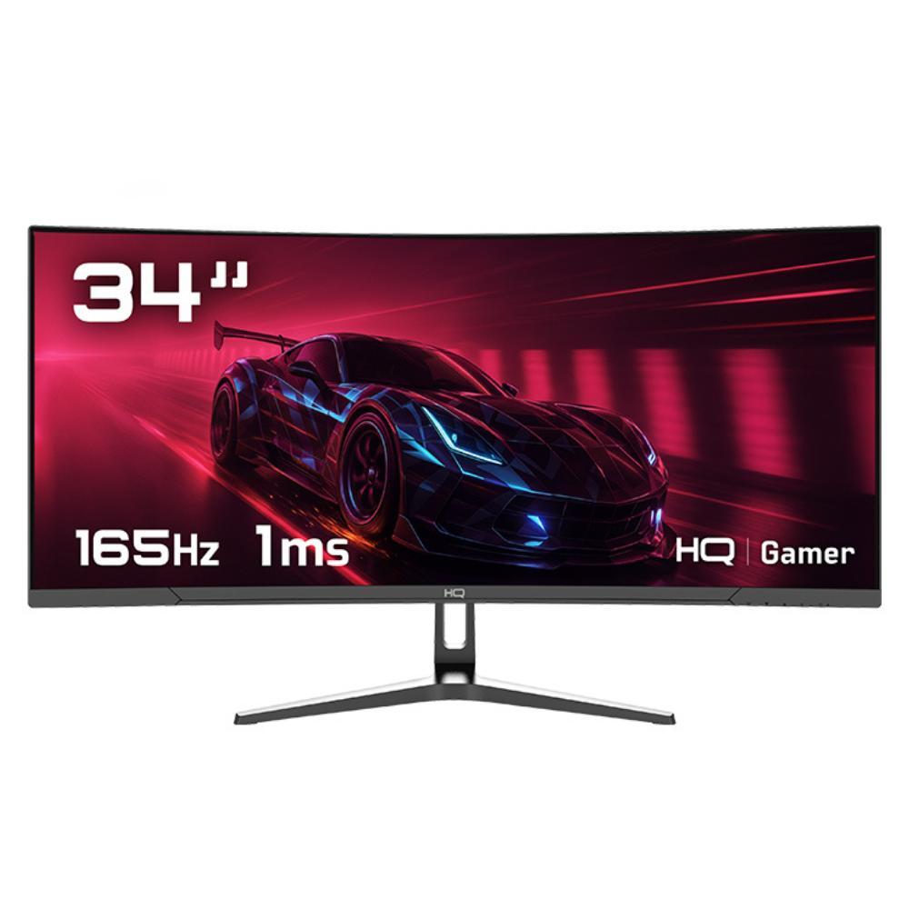 Monitor Gamer 34" Curvo 1ms, 165Hz, UltraWide (QHD) - 3440x1440 AMD FreeSync, HDMI, DP, HQ Premium HQ34C16 em Oferta na Shopee