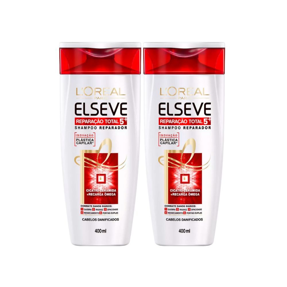 Kit 2 Shampoo Elseve Reparação Total 5+ 400ml