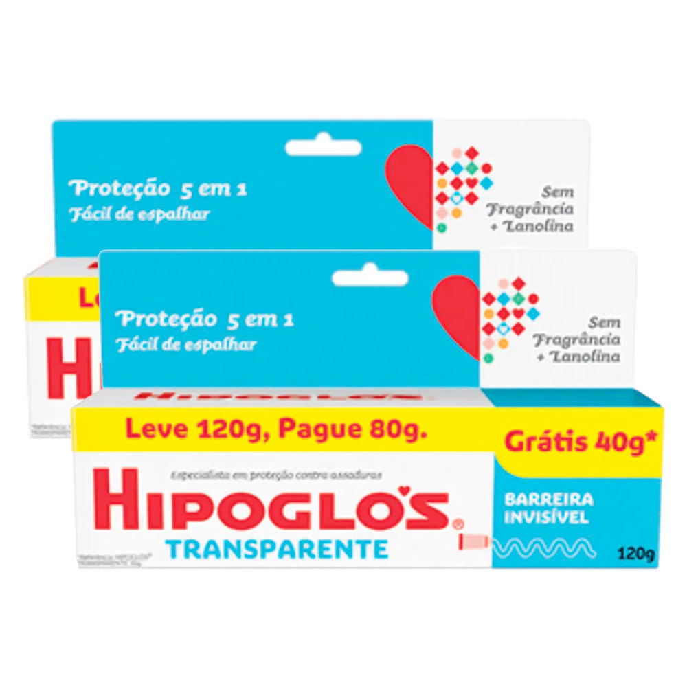 Kit 2 Hipoglós Transparente Pomada Contra Assadura Leve 120g e Pague 80g em Oferta na Shopee