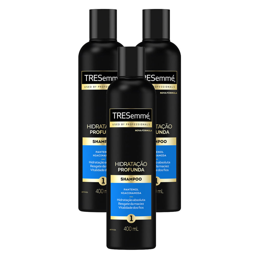 Kit 3 Shampoo TRESemmé Hidratação Profunda 400ml em Oferta na Shopee