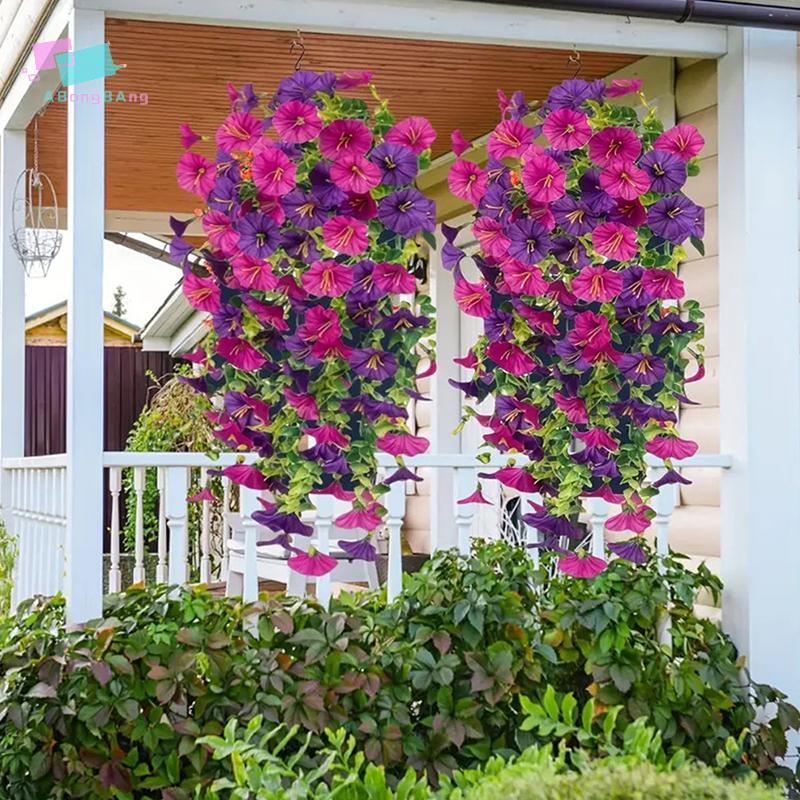 Abongbanghn Artificial Manhã Glória Simulação De Parede Flores Rattan Decoração Para Casa Ao Ar Livre Festa De Casamento