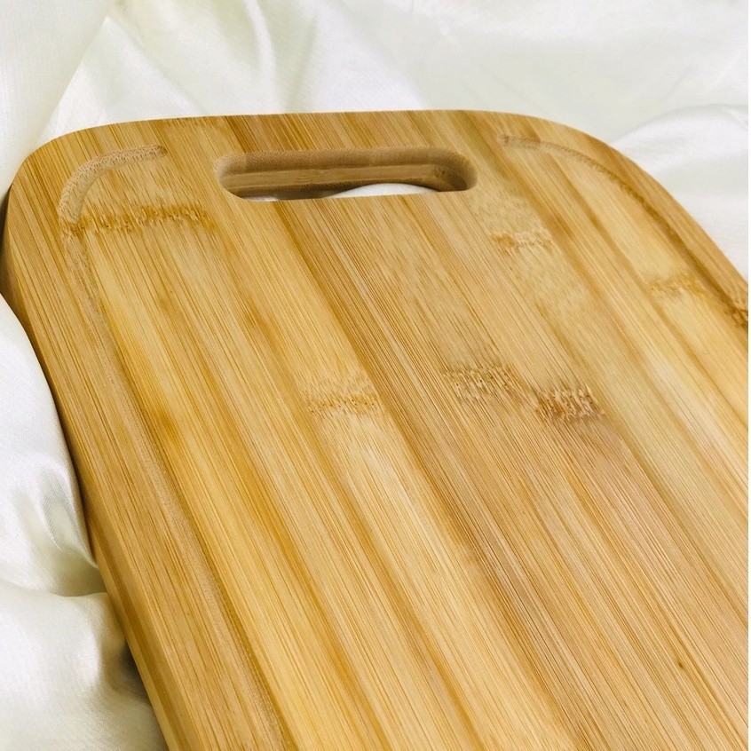 OFERTA Tábua Carne De Bambu 34x24x1,8cm Corte Churrasco Legumes Com Encaixe Para As Mãos