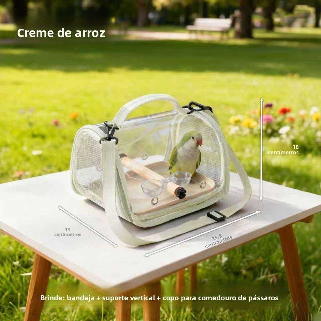 Mochila Dobrável Para Viagem De Pássaros – Design Ventilado Transparente Com Poleiro Removível Periquitos E Calopsitas ,