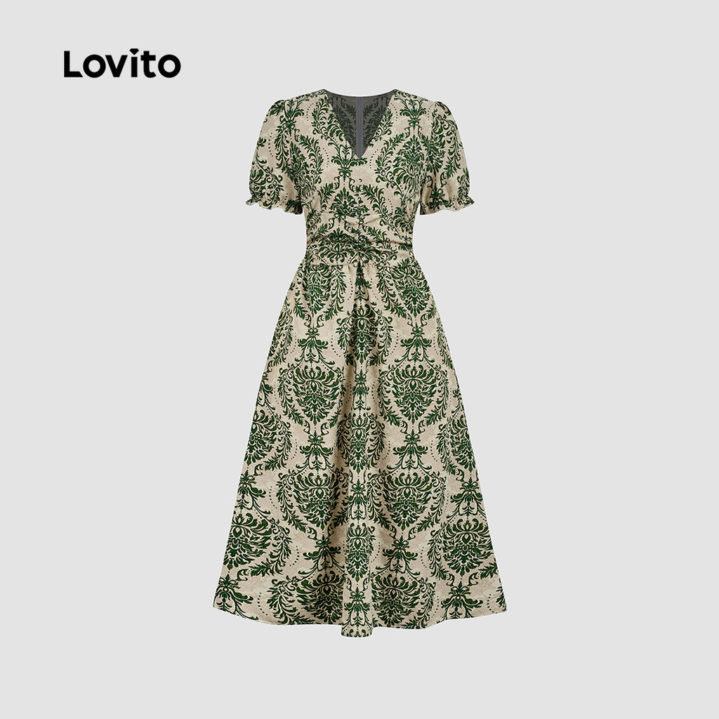 Lovito Vestido Feminino Boho Texturizado Primavera e Verão L165ED077