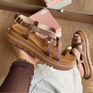 Sandália Modare Detalhe Dourado no Dedo 7200.107 em Oferta na Shopee