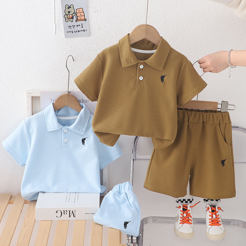 Crianças Roupas Terno De Verão Menino Menina Dos Desenhos Animados Polo T Camisa Shorts 2 Pçs/Set Bebê Criança Infantis 