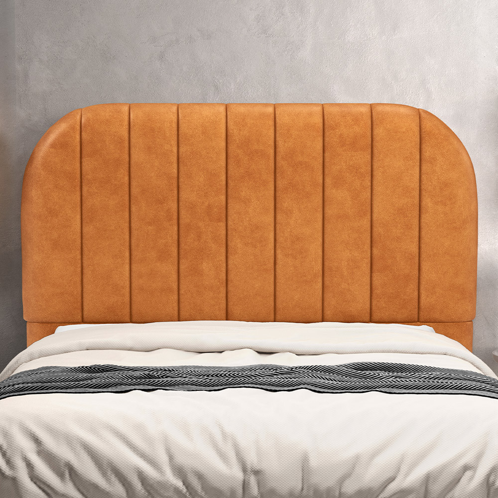Cabeceira Cama Box Queen Estofada Orgânica 160cm Alice W01 Couríssimo Canela - Lyam Decor