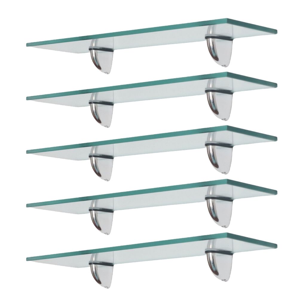 5 PRATELEIRAS VIDRO 70CM X 15CM X10M INCOLOR SUPORTES TUCANO
