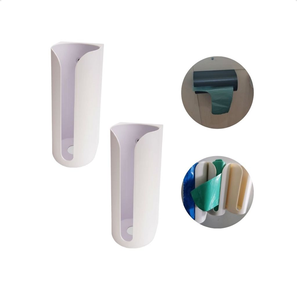 Kit 2 Suporte De Saco De Lixo Portátil e Adesivo Organizador Multiuso Para Porta De Armário Cozinha ou Área De Serviço