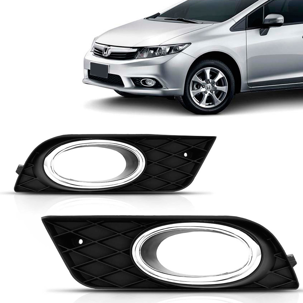 Moldura Grade Milha Civic 2012 2013 2014 em Oferta na Shopee