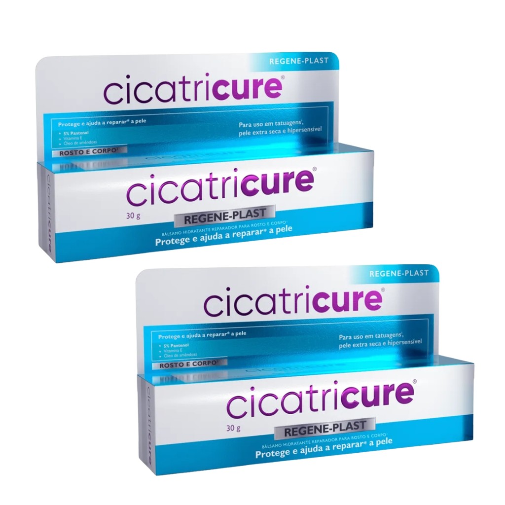KIT C/2 HIDRATANTE CICATRICURE REGENE-PLAST 30G em Oferta na Shopee