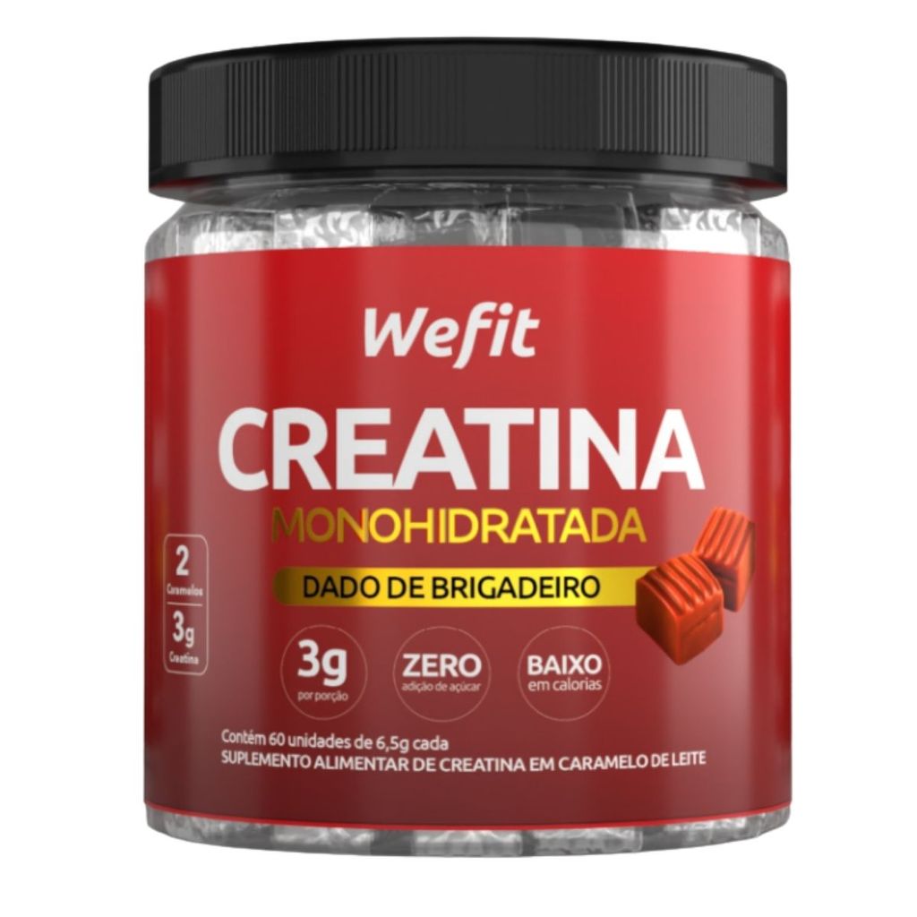 Creatina De Dadinho De Brigadeiro Pote Com 60 Unidades Wefit em Oferta na Shopee