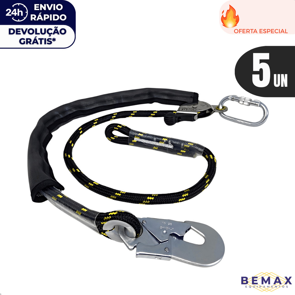 Kit 5 Talabarte De Posicionamento AT 700 AJ MN Athenas Com Protetor Corda Poste Trabalho Em Altura