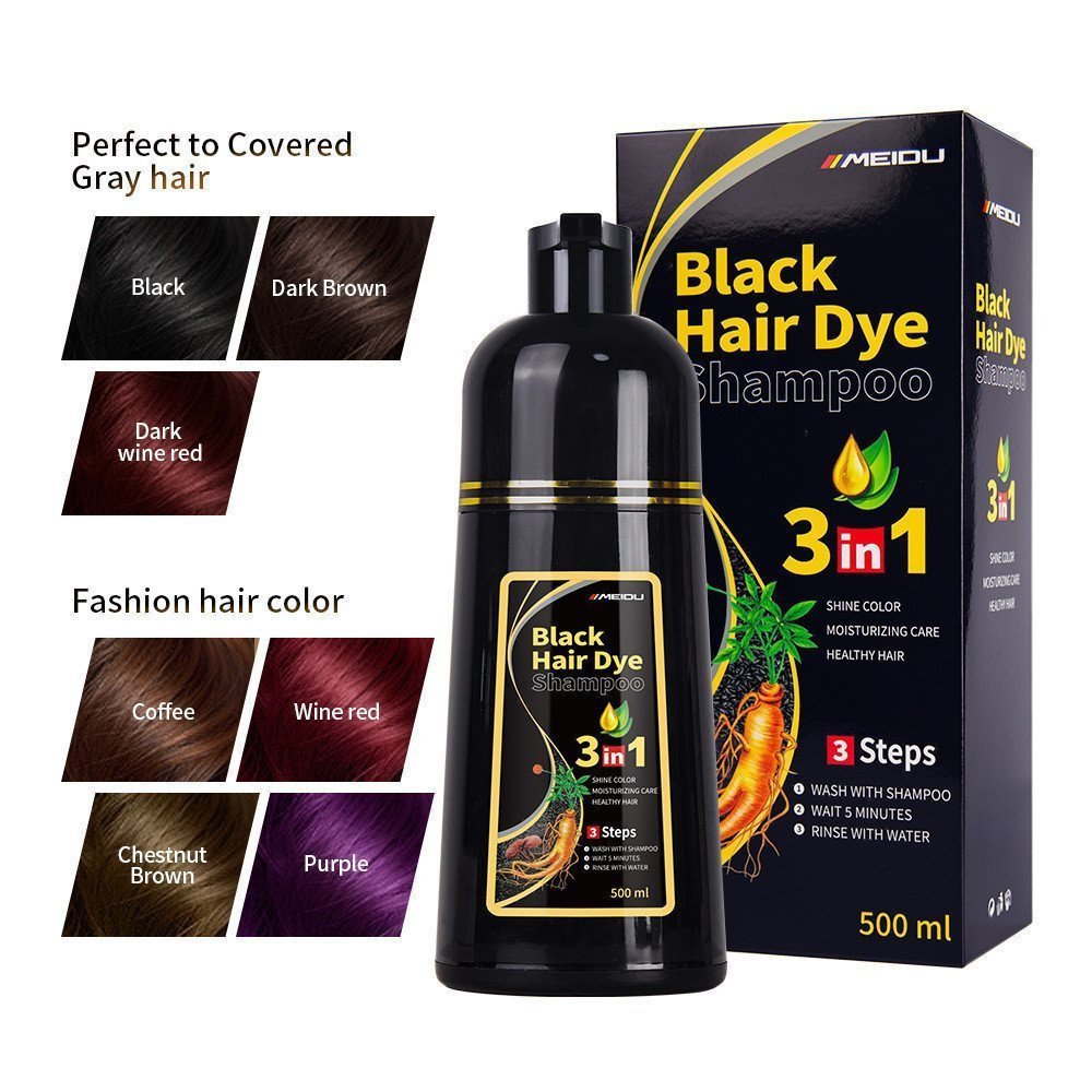 Shampoo Tintura de Cabelo Sem Enxágue Unissex Shampoo de Longa Duração 500ml 9XID 6MP4