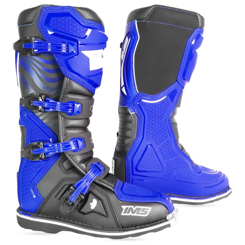 Bota Ims Robust Costurada Bico de Ferro Off Road Preto Azul