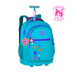 Mochila de Rodinhas Rebecca Bonbon Flower Power - Clio Style Cor:Verde
