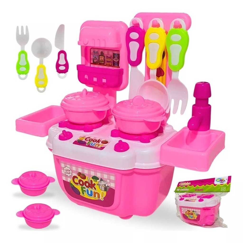 Mini Cozinha Infantil Na Maleta kit Com 14 Peças em Oferta na Shopee